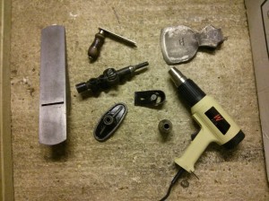Heat gun and derusted parts
